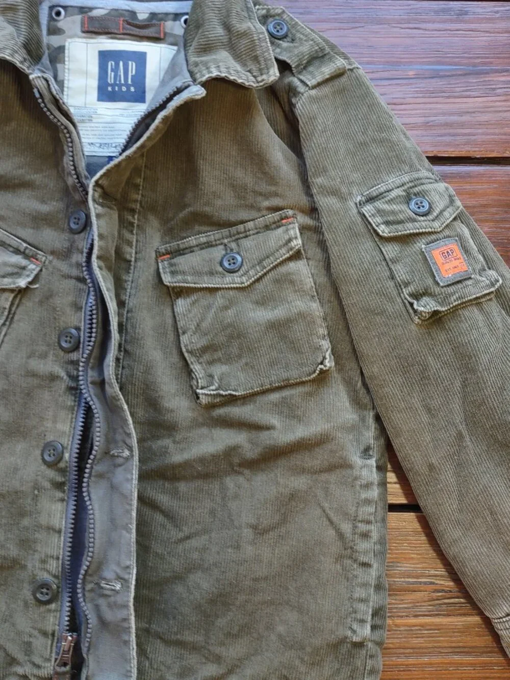 Vintage GAP Corduroy Chore Jacket Insulated Kid Medium (8-10) Utility Barn